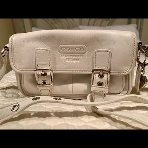 Coach White Leather Crossbody Bag & Heart Locket